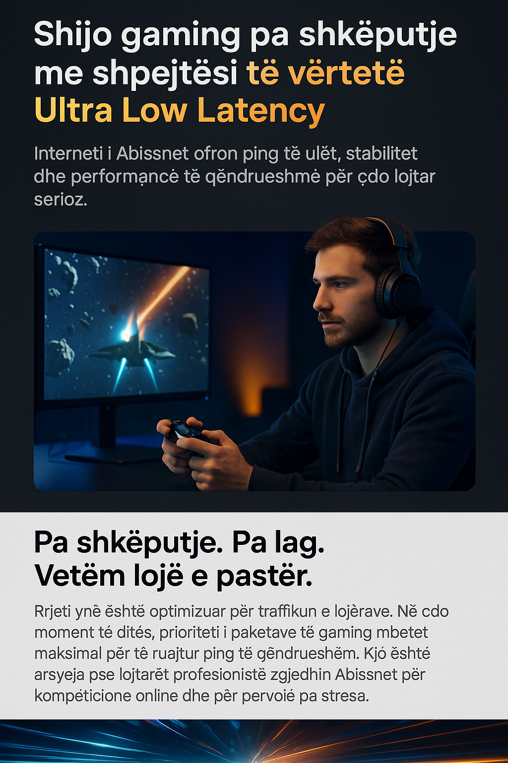 Lojtar duke luajtur online pa shkëputje